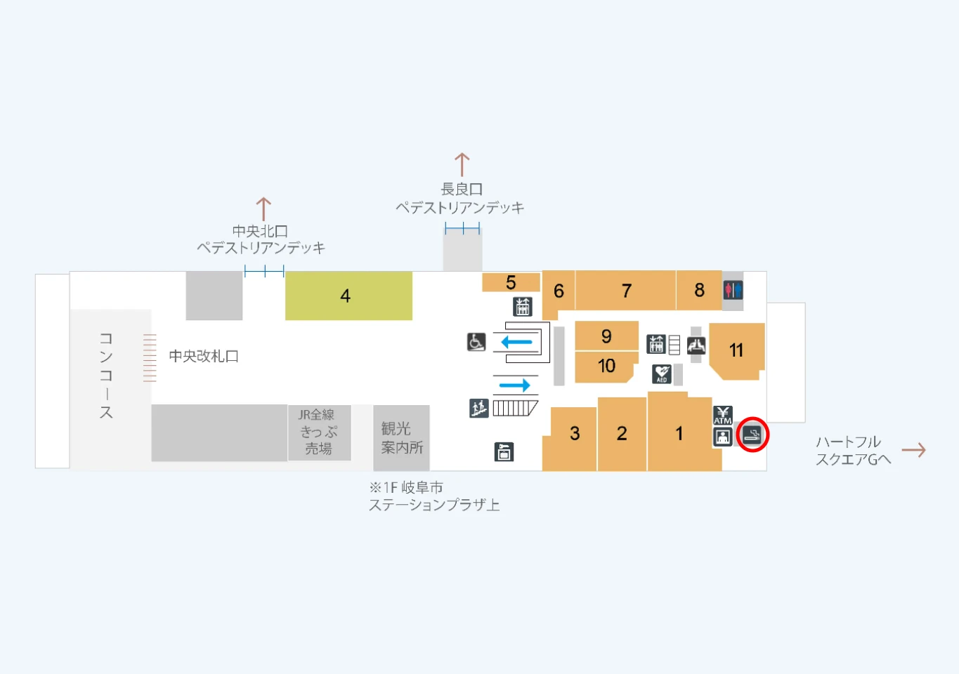 アスティ岐阜 2階フロアマップ