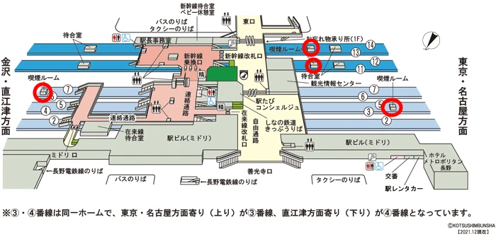 長野駅構内の地図