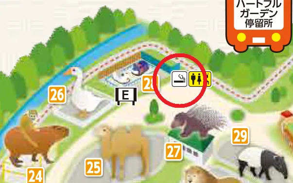 東武動物公園動物のるーランド周辺マップ