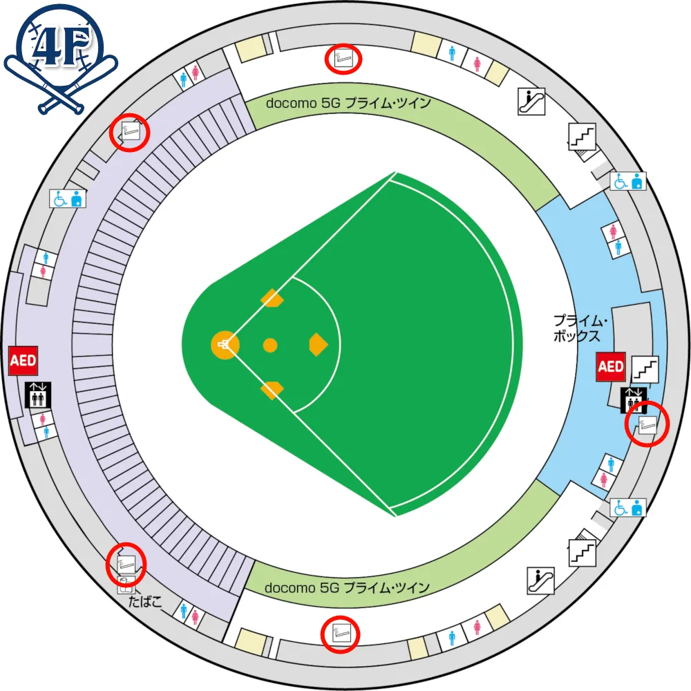 4階 コンコース内喫煙所のフロアマップ