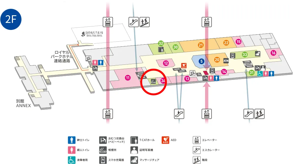 東京シティエアターミナル（T-CAT） 2階のフロアマップ